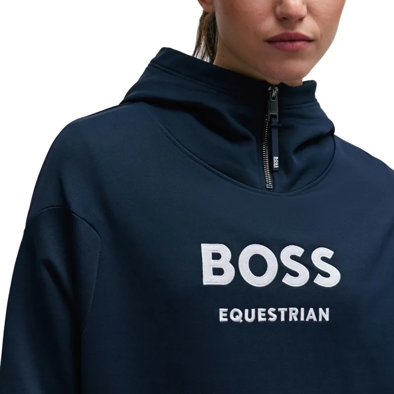 BOSS Equestrian Faye Logo Ladies Zip Hoodie - Sky Captain-2