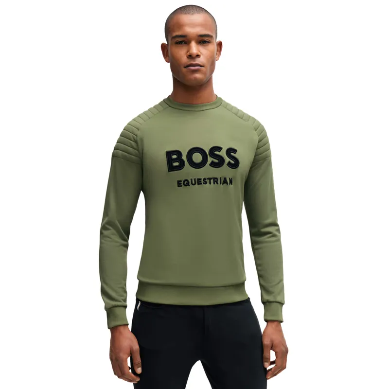 BOSS Equestrian Lex Logo Mens Sweater Olivine Pre Order