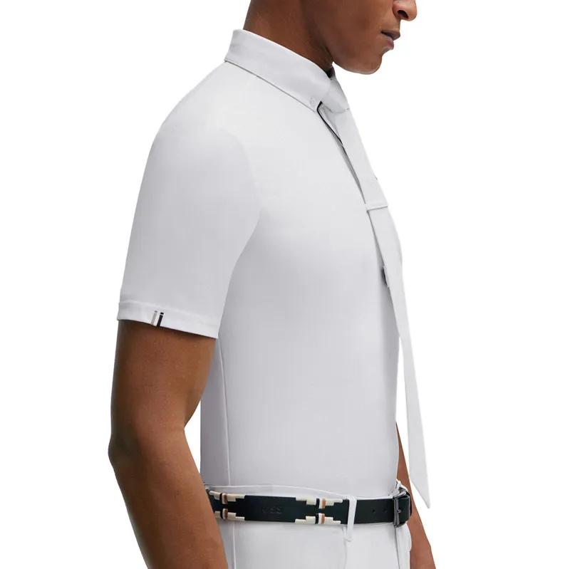 BOSS Equestrian Marty Mens Short Sleeve Competition Shirt - White-3
