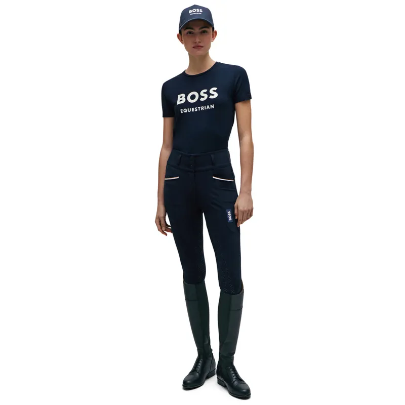 BOSS Equestrian Maya Logo Ladies T-Shirt - Sky Captain-3