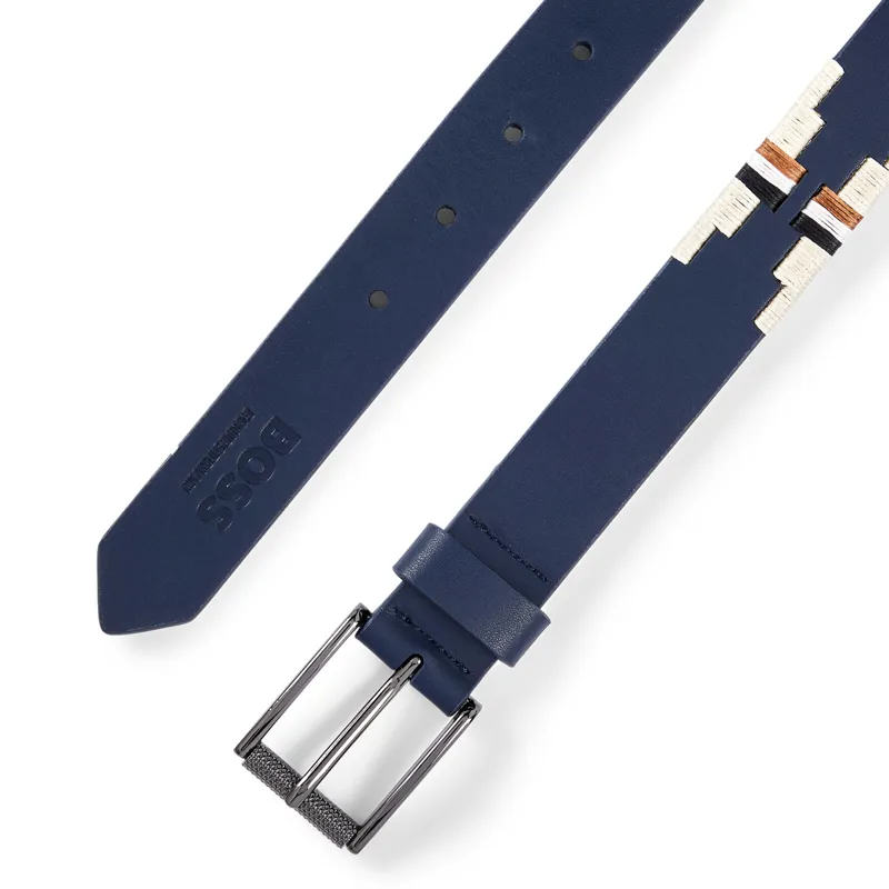 BOSS Equestrian Signature Polo Belt - Sky Captain-1