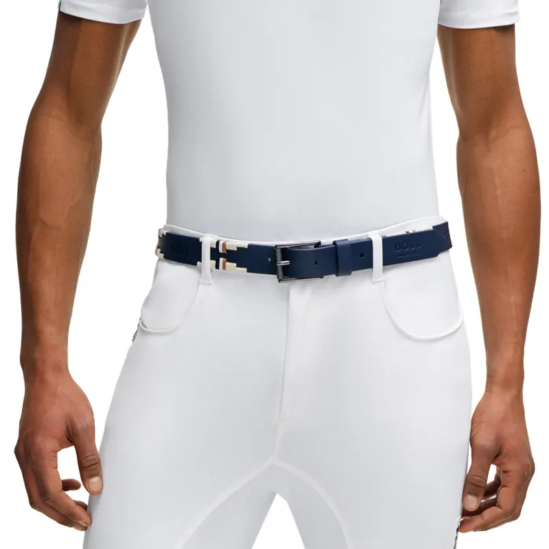 BOSS Equestrian Signature Polo Belt - Sky Captain-3