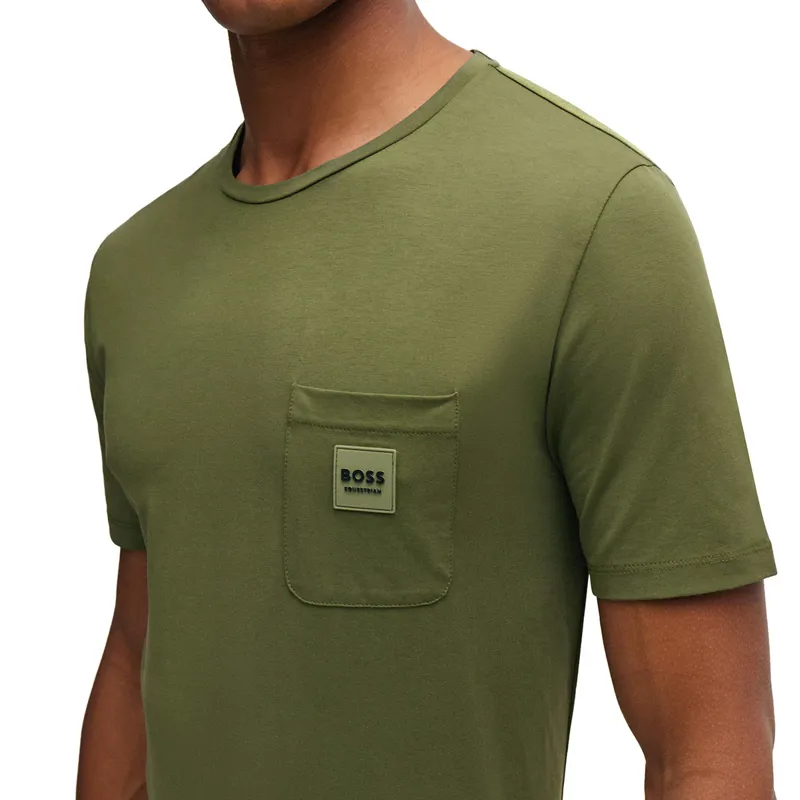 BOSS Equestrian Stan Pocket Mens T-Shirt - Olivine-2