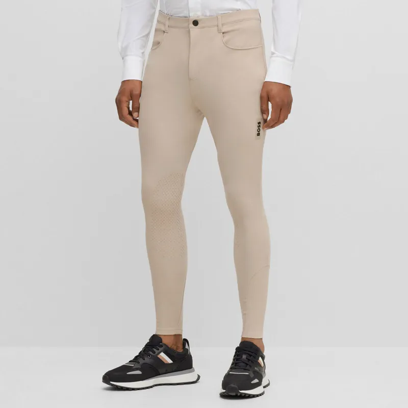BOSS Equestrian James Knee Grip Mens Competition Breeches - Beige-1