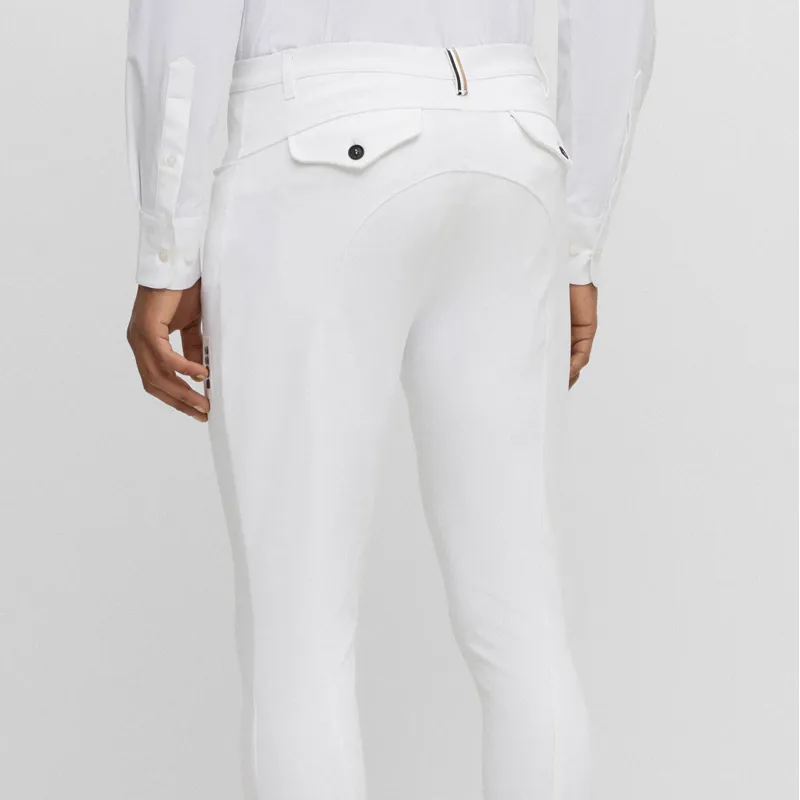 BOSS Equestrian James Knee Grip Mens Competition Breeches - White-2