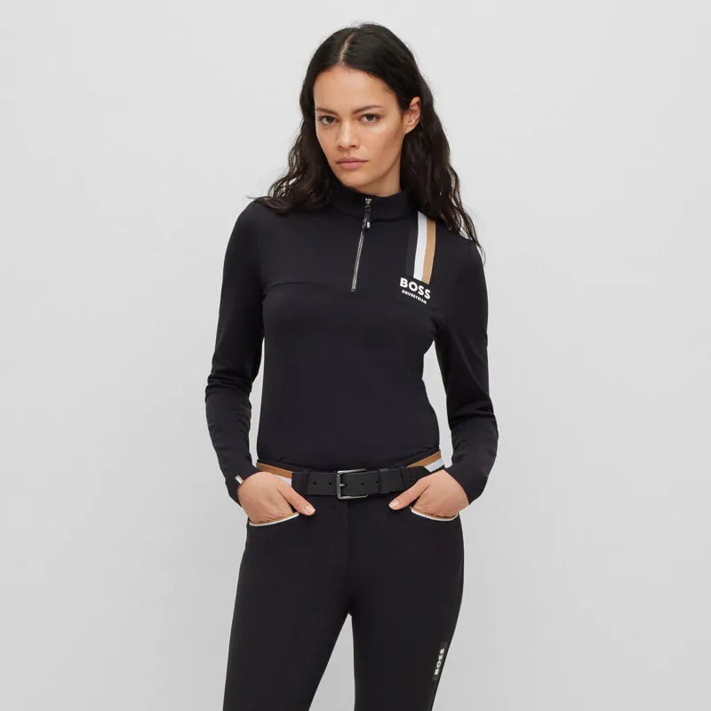 BOSS Equestrian Lia Signature Stripe Ladies Base Layer - Black