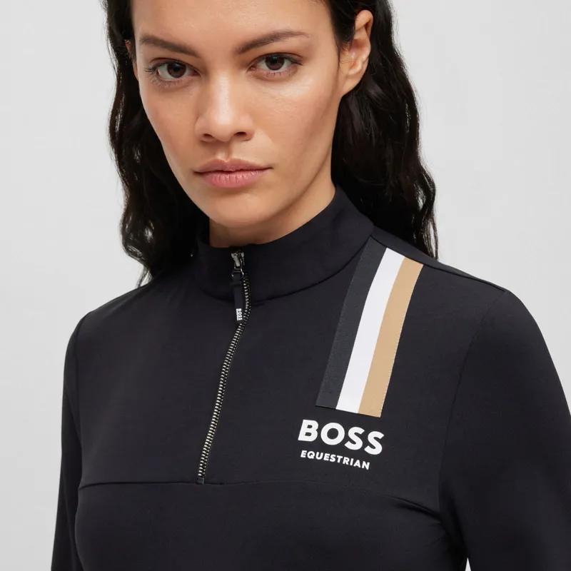 BOSS Equestrian Lia Signature Stripe Ladies Base Layer - Black-1