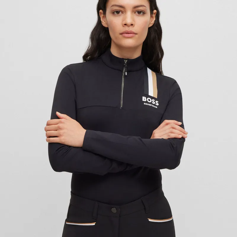 BOSS Equestrian Lia Signature Stripe Ladies Base Layer - Black-3