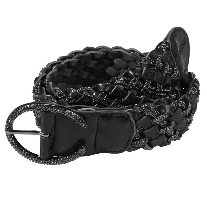 Pikeur Sports Braided Stone Ladies Belt - Black