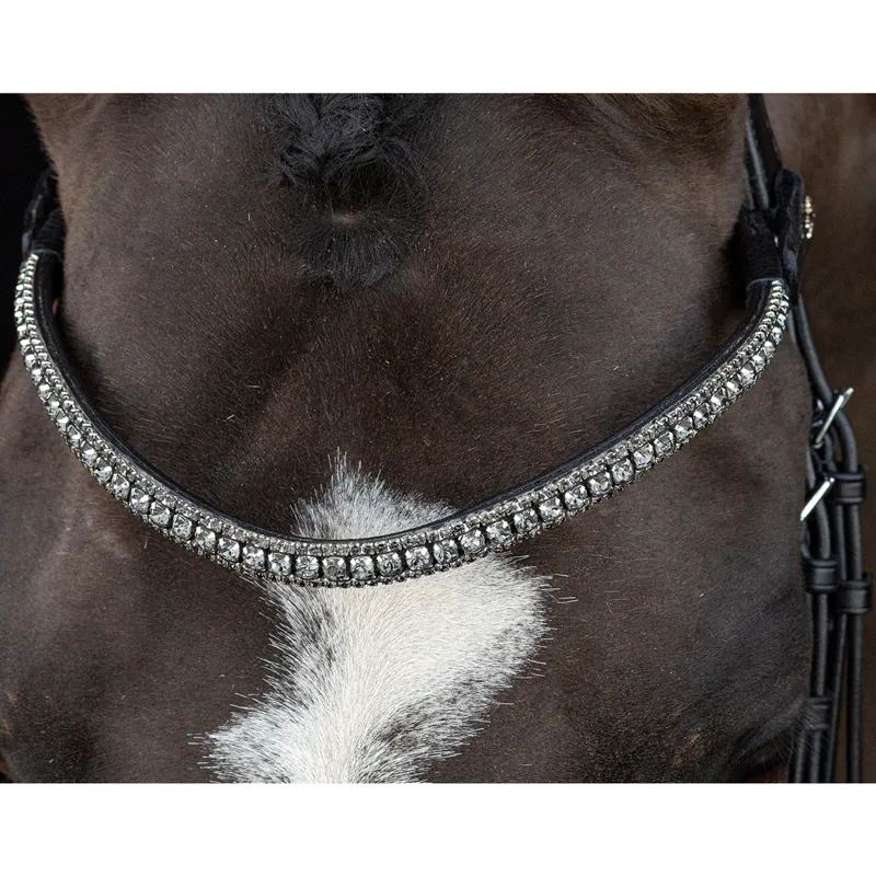 Schockemohle Brindisi Double Bridle - Black/White/Silver-2
