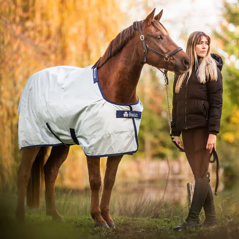 Bucas Power 0g Standard Neck Turnout Rug - Silver-4