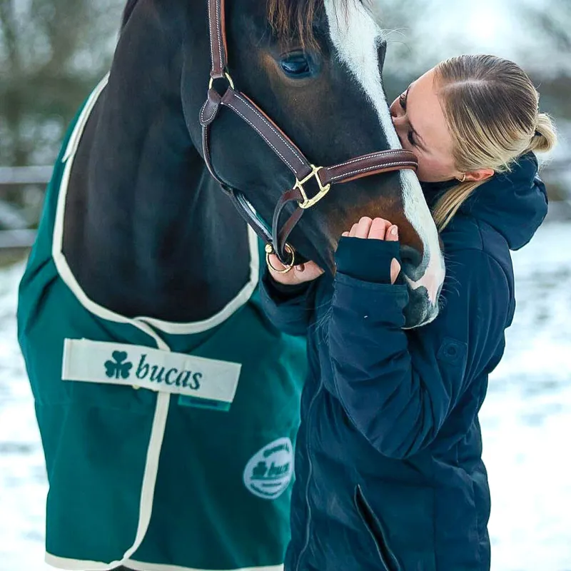 Bucas Green-Line 100g Standard Neck Turnout Rug - Green/Cream-5