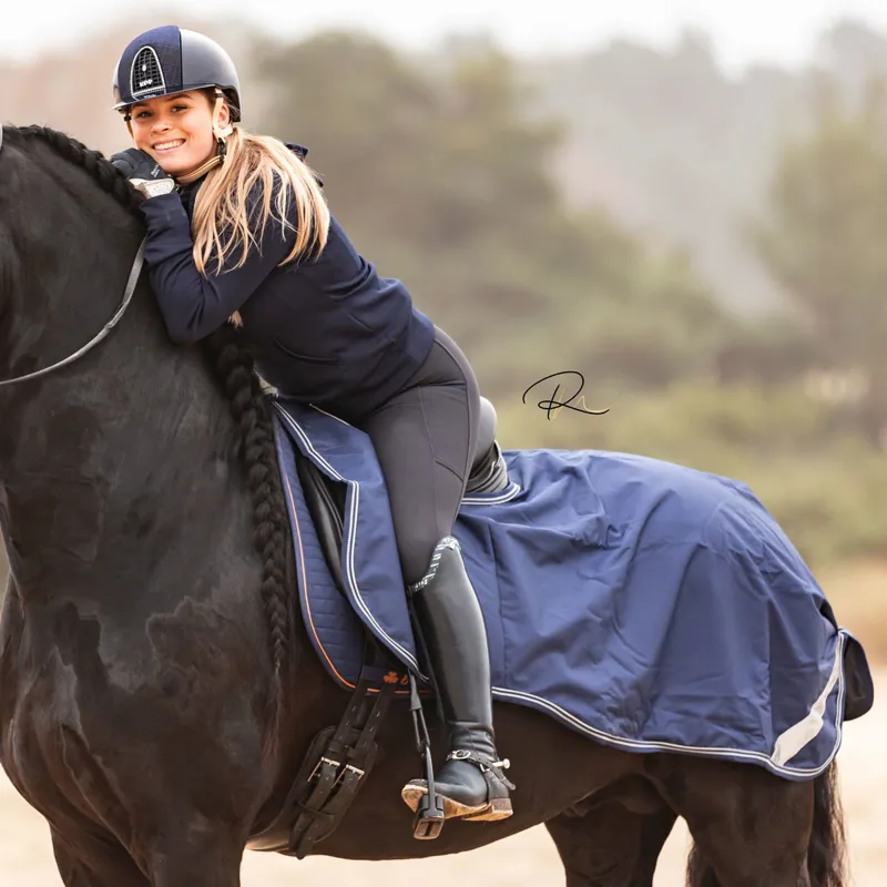 Bucas Waterproof Riding Rug Exercise Sheet - Navy-1
