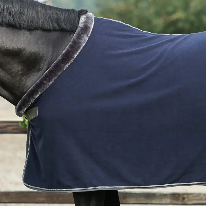 Bucas Show-Line 400g Fleece Rug - Navy/Grey-2
