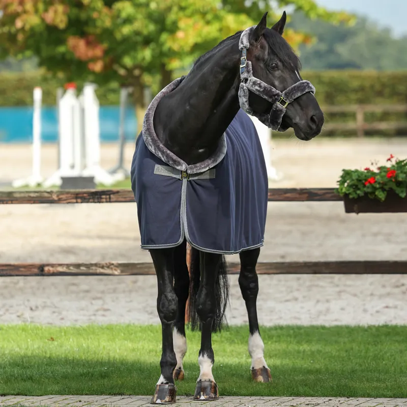 Bucas Show-Line 400g Fleece Rug - Navy/Grey-1