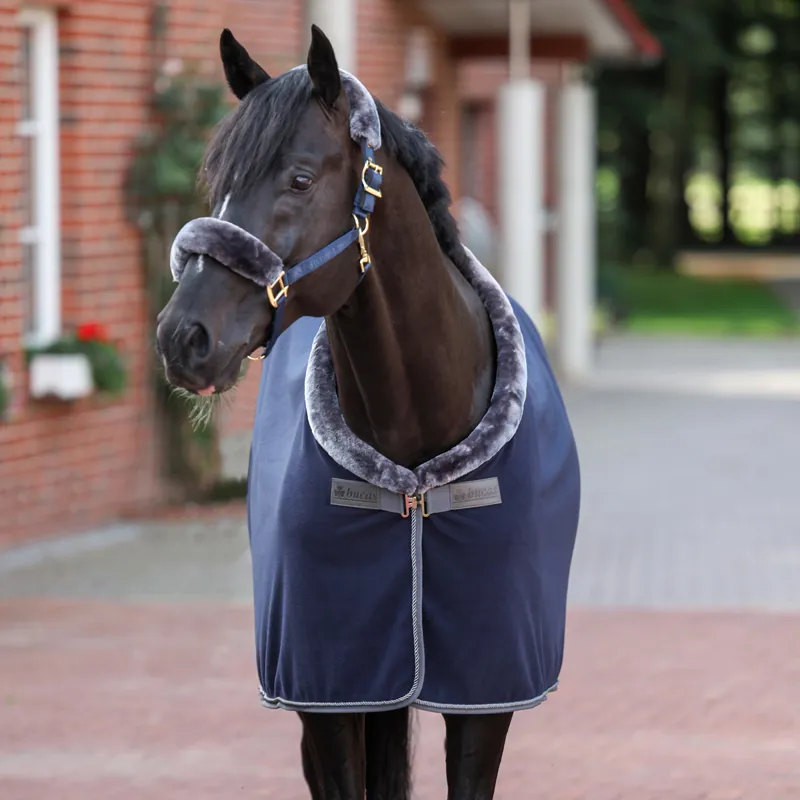 Bucas Show-Line 400g Fleece Rug - Navy/Grey-4
