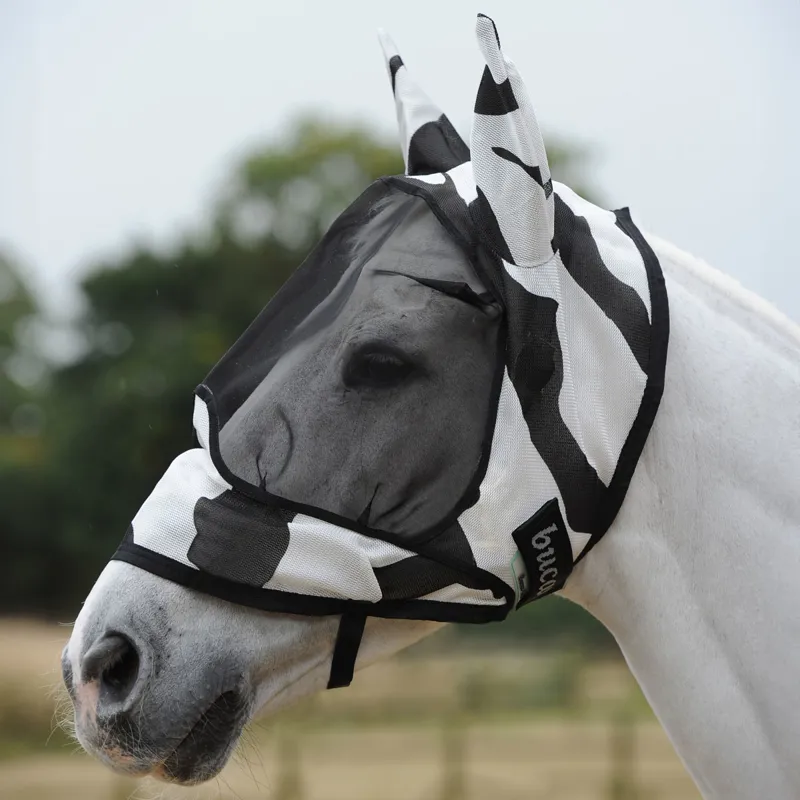 Bucas Buzz-Off Deluxe Fly Mask with Ears - Zebra