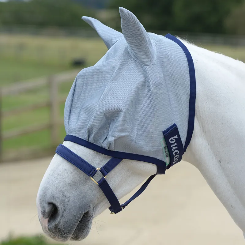 Bucas Buzz-Off Fly Mask - Blue