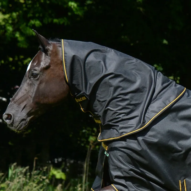 Bucas Irish Combi 50g Turnout Neck Cover - Black/Gold