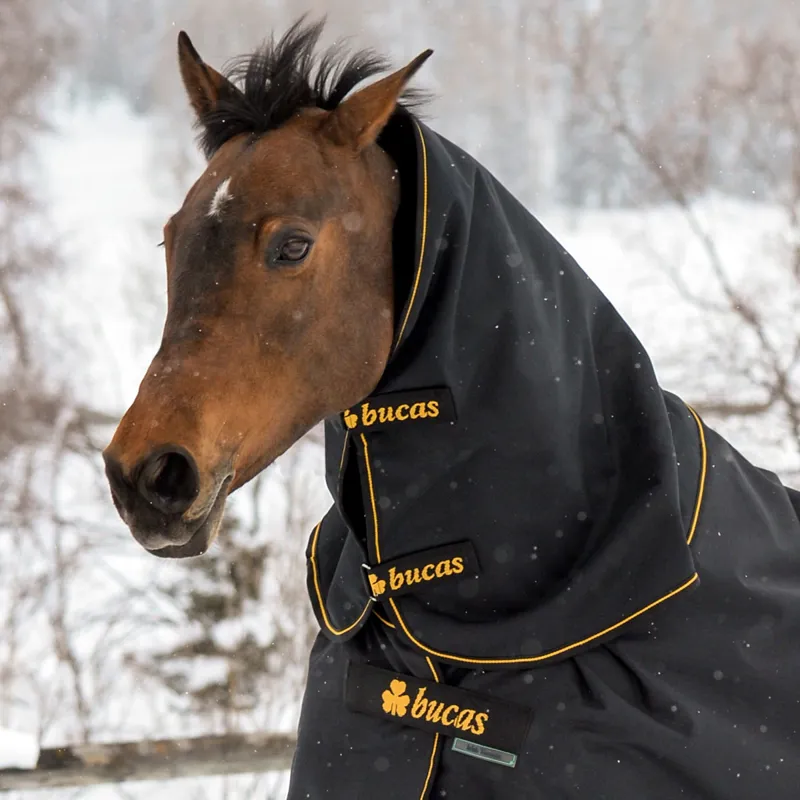 Bucas Irish Combi 50g Turnout Neck Cover - Black/Gold-1