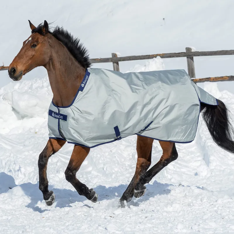 Bucas Power 0g Standard Neck Big Neck Turnout Rug - Silver-2