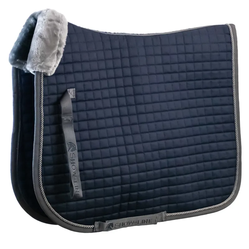 Bucas Show-Line Dressage Saddlecloth - Navy/Grey