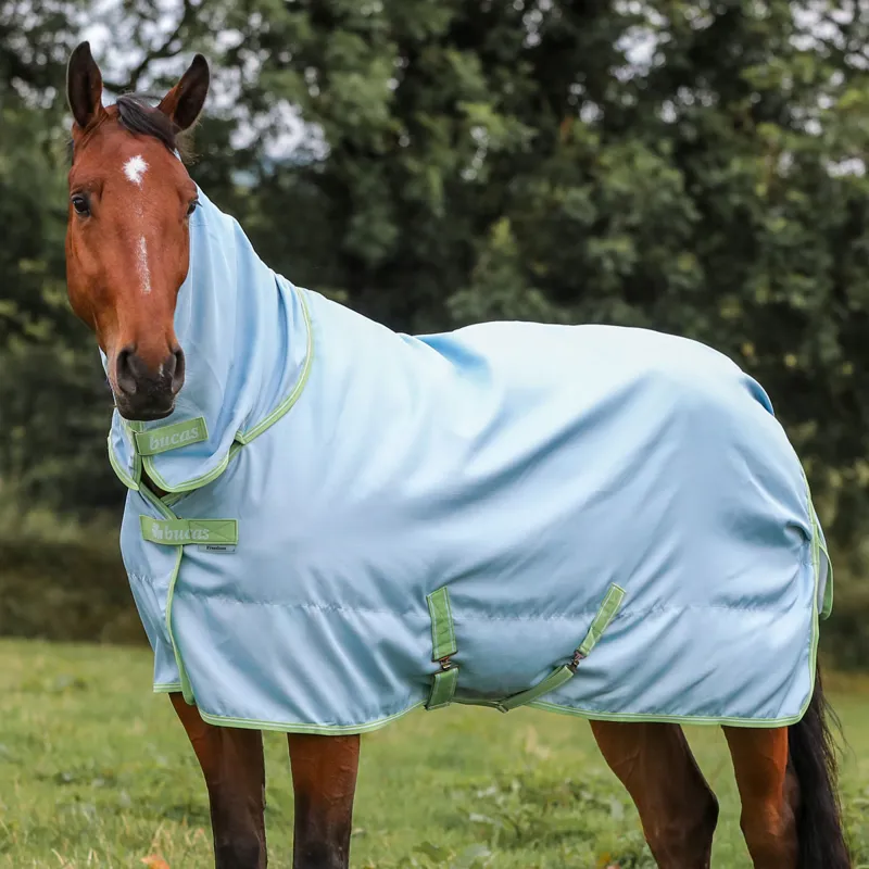 Bucas Freedom 0g Full Neck Turnout Rug - Cool Blue-1