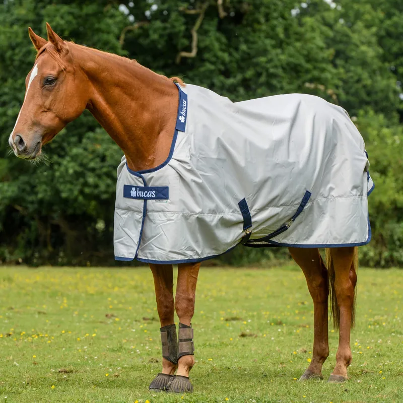 Bucas Sun Shower 0g Standard Neck Mesh Lined Turnout Rug - Silver-1