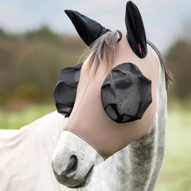 LeMieux Bug Relief Half Fly Mask - Walnut-2