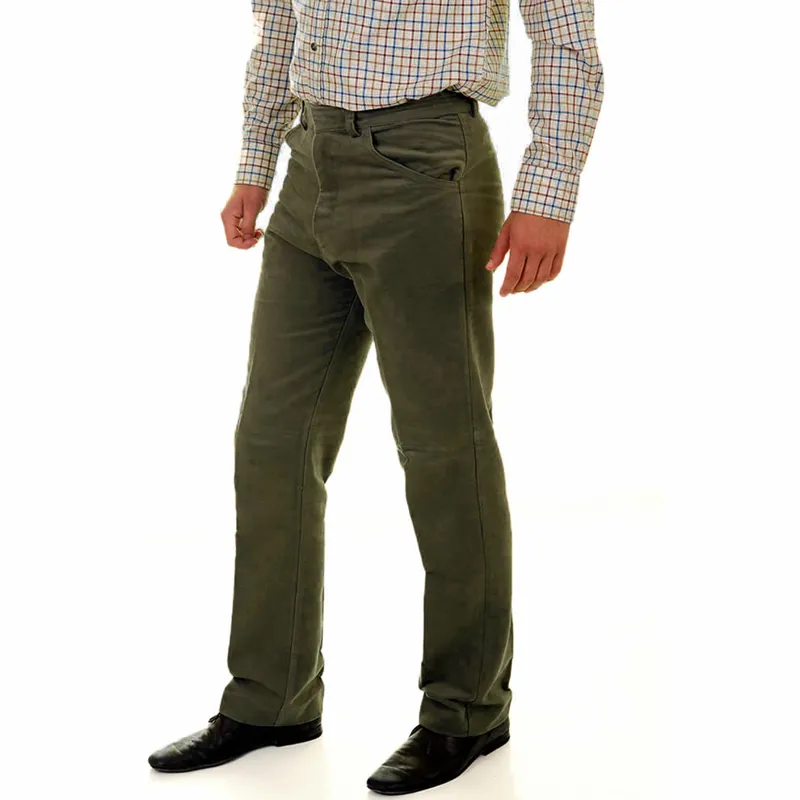 Carabou Moleskin Mens Trousers - Olive