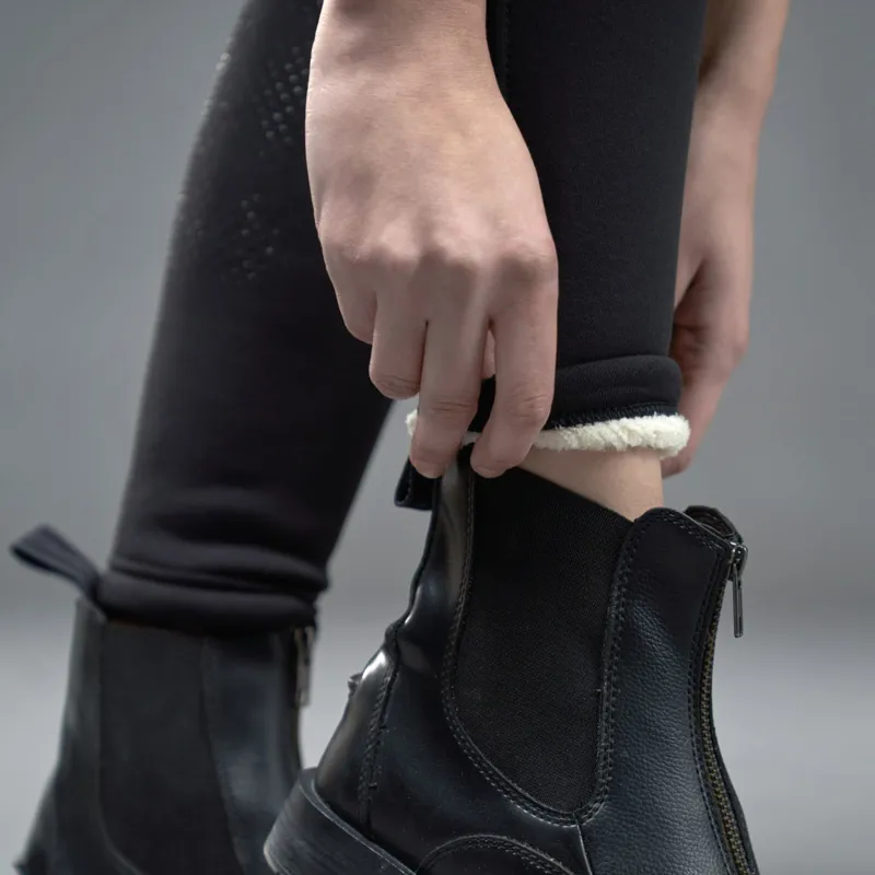 Catago Panola Full Grip Teddy Fleece Winter Riding Tights - Black-3