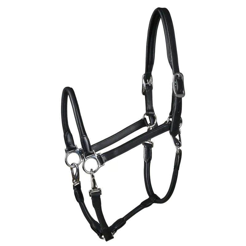 Catago Tack Up Leather Grooming Headcollar - Black