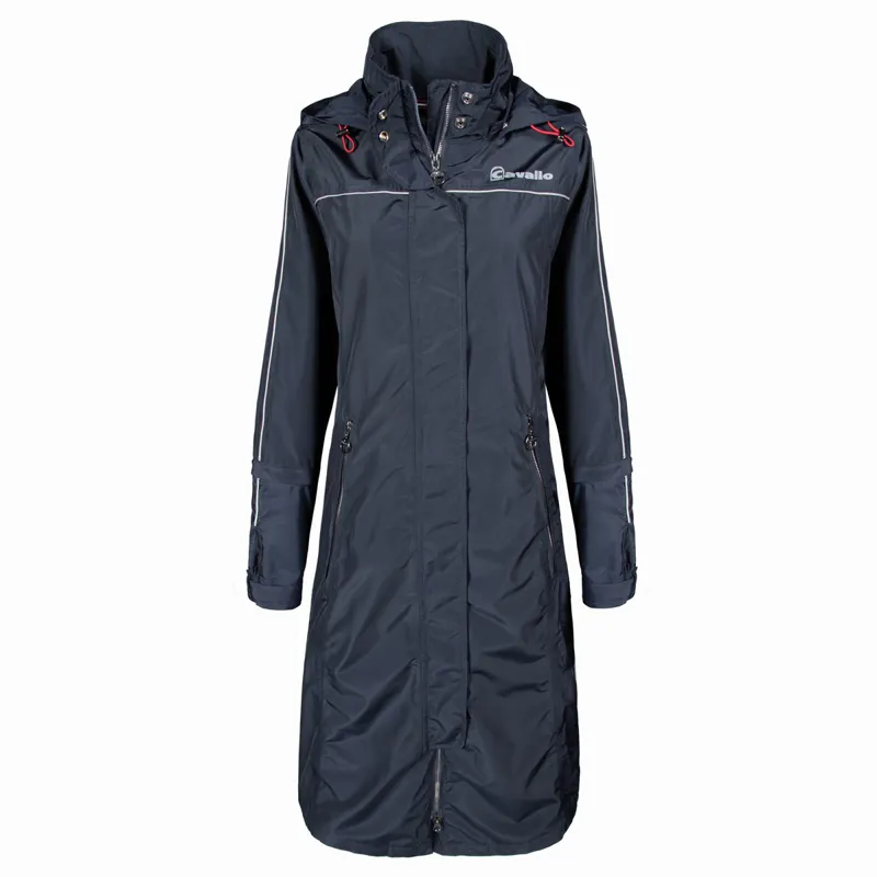 Cavallo Padija Ladies Long Waterproof Jacket Dark Blue
