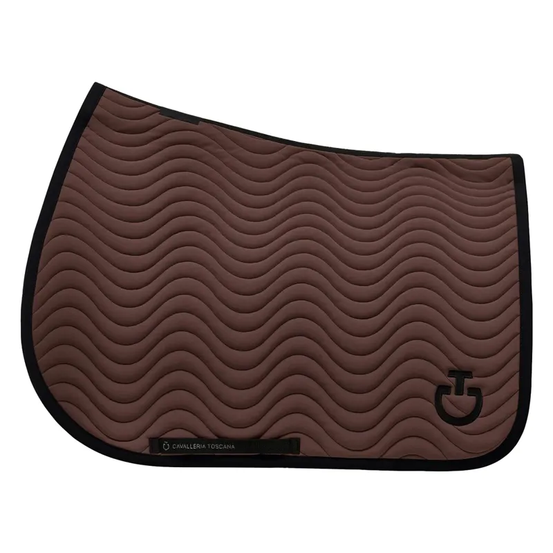 Cavalleria Toscana Quilted Wave Jump Saddlecloth - Dark Chocolate/Black