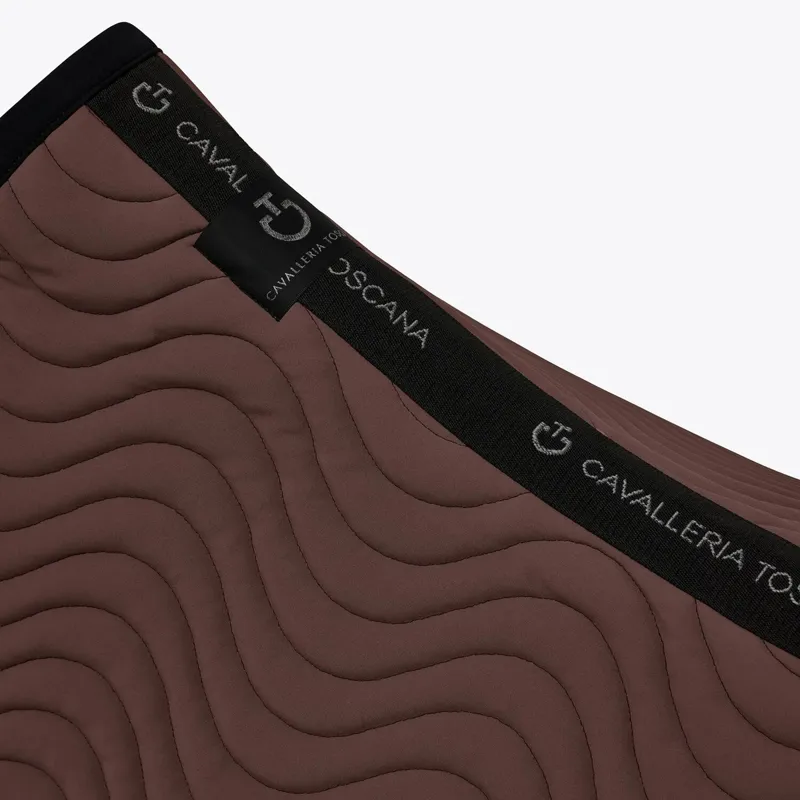 Cavalleria Toscana Quilted Wave Jump Saddlecloth - Dark Chocolate/Black-1
