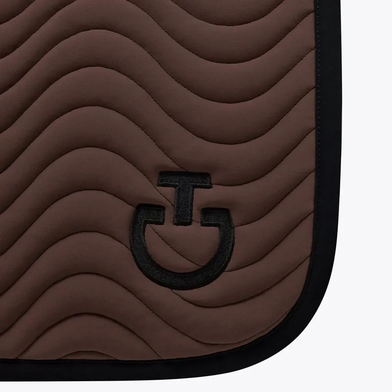 Cavalleria Toscana Quilted Wave Jump Saddlecloth - Dark Chocolate/Black-2