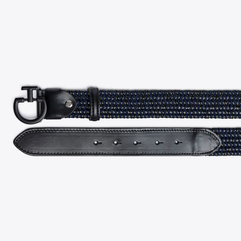 Cavalleria Toscana Leather and Wool Mens Elastic Belt - Navy-1