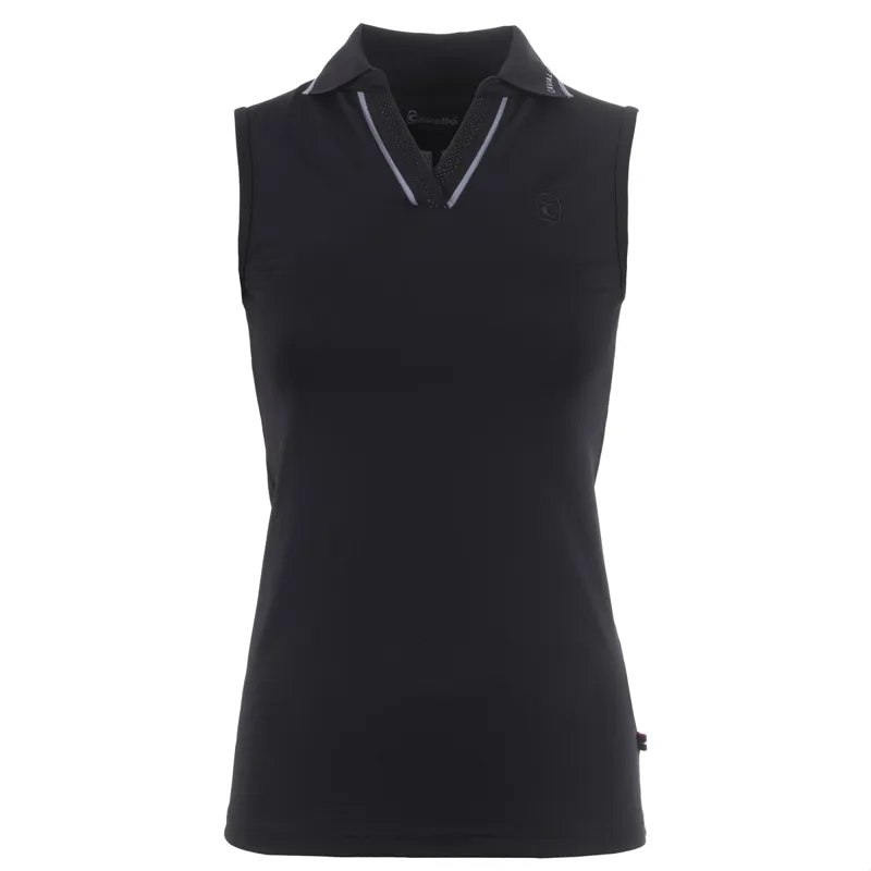 Cavallo Cava 4523 Ladies Sleeveless Polo Shirt - Black