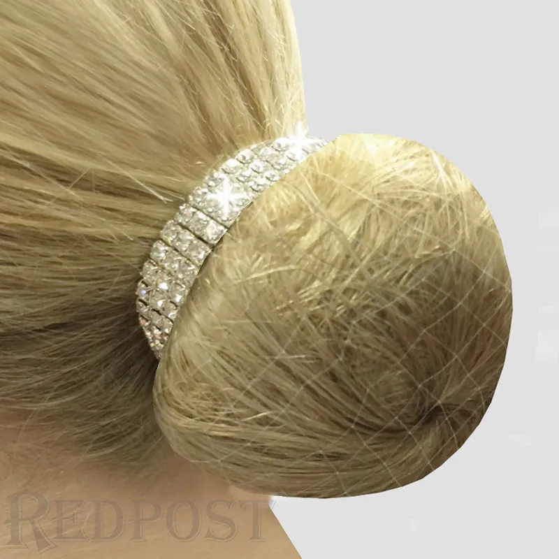 Equetech Crystal Bun Ring Scrunchie 3 Row Redpost Equestrian