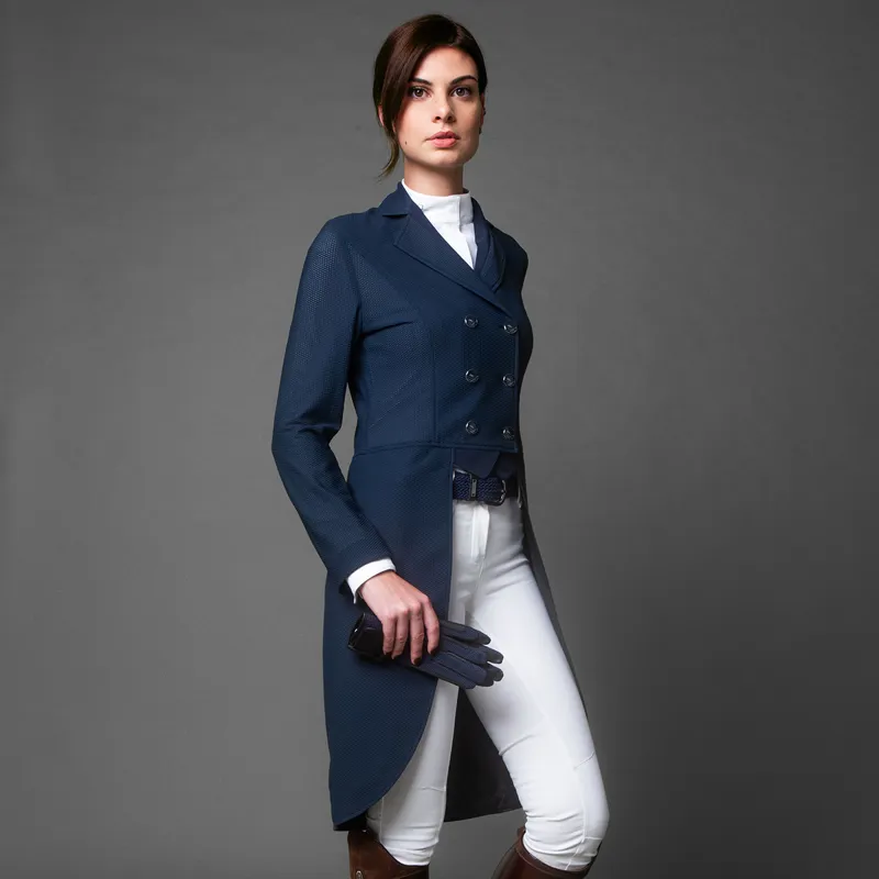 AA Platinum Motion Lite Ladies Shadbelly Dressage Coat - Navy-2