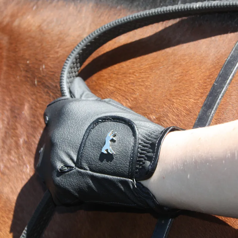 Horseware Unisex Heritage Riding Gloves Black Redpost Equestrian