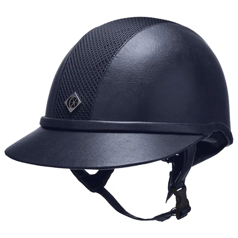 Charles Owen SP8 Plus Leather Look Riding Hat - Navy