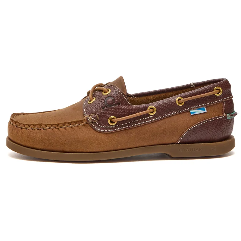 Chatham Bermuda II G2 Ladies Leather Boat Shoes - Walnut/Brown Snake-3