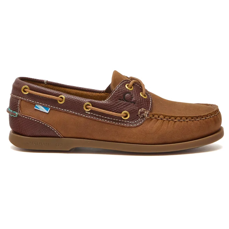 Chatham Bermuda II G2 Ladies Leather Boat Shoes - Walnut/Brown Snake-2