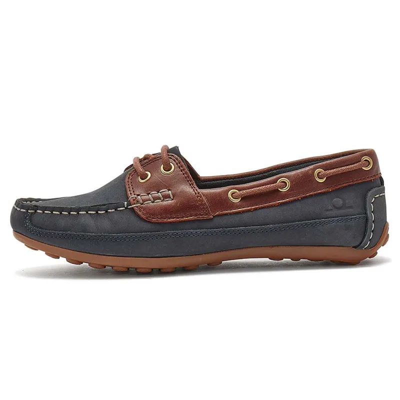 Chatham Cromer Ladies Driving Lace Moccasins - Dark Navy/Burgundy-4