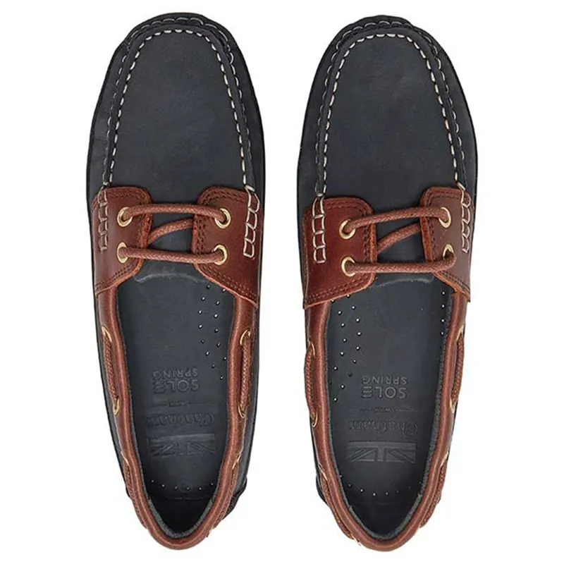 Chatham Cromer Ladies Driving Lace Moccasins - Dark Navy/Burgundy-7