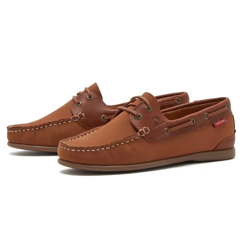 Chatham Penang Ladies Leather Boat Shoes - Tan/Tan