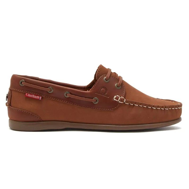 Chatham Penang Ladies Leather Boat Shoes - Tan/Tan-1