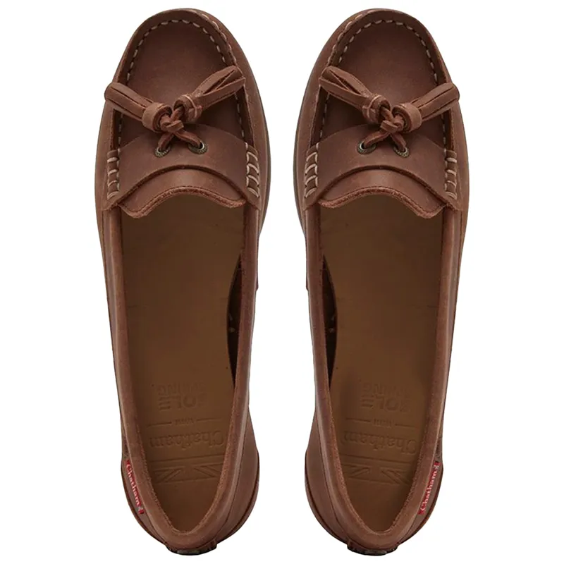 Chatham Pulau Premium Leather Ladies Tassel Loafers - Dark Tan-3