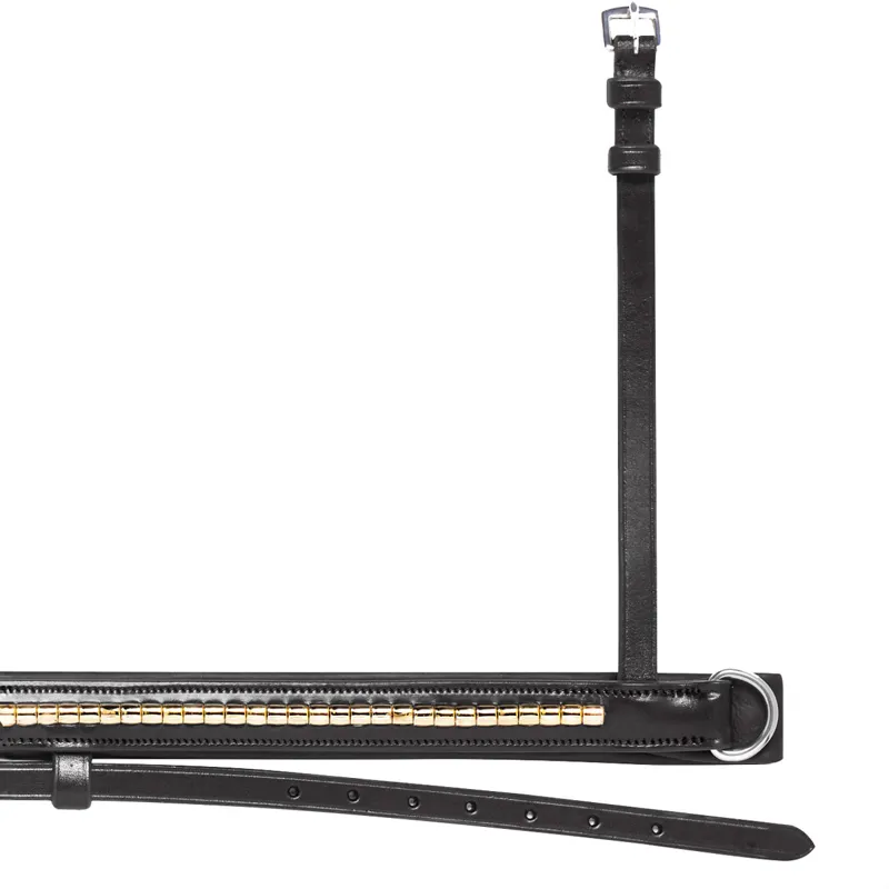Equiline NB0455 Clincher Crank Noseband - Black/Gold-1